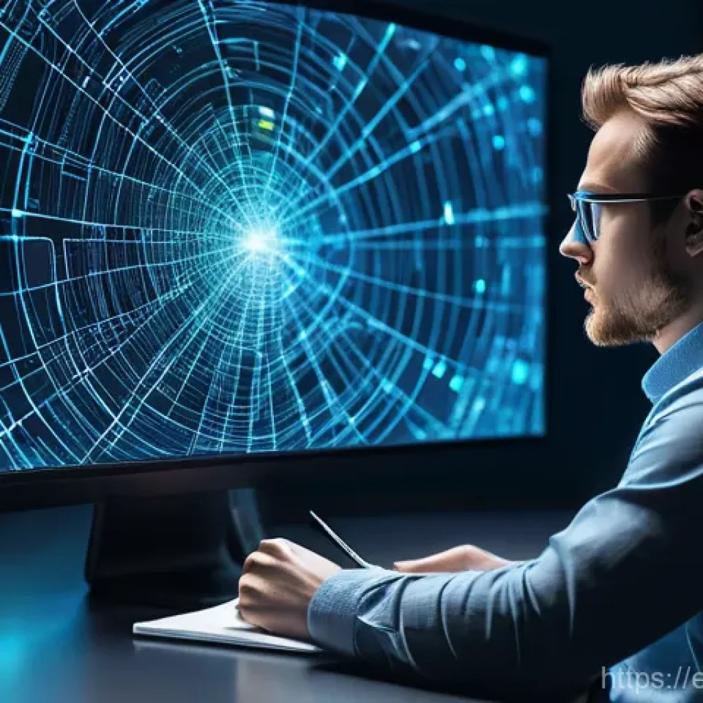 정보처리 실무와 네트워크 기초 지식의 중요성 - **Prompt: "Digital Detective in a Sea of Information"**
    A diverse individual, appearing to be in...