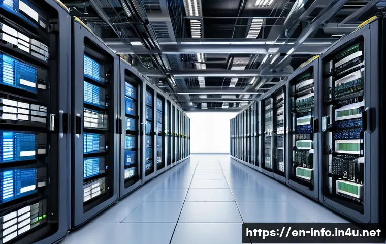 정보처리기사와 데이터베이스 설계 실무 적용 - A detailed, high-tech illustration of a modern database architecture setup, showing physical storage...
